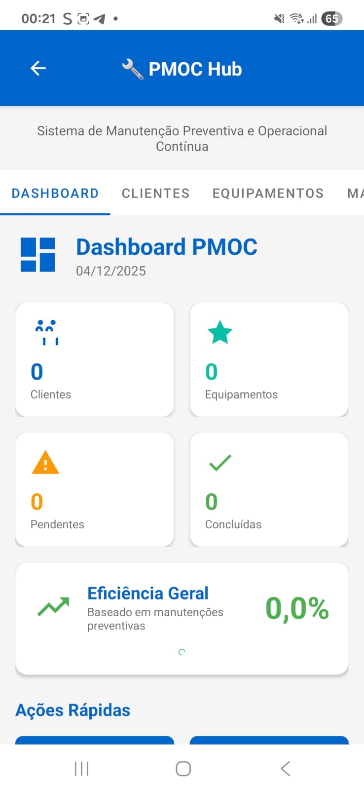 Tela de Diagnóstico